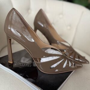Elegant Tan / olive laser cut Women's Heels